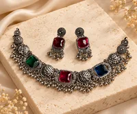 Oxidized Silver Heritage Jewelry Set-2